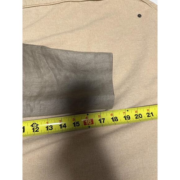 John Varvatos USA Blazer Mens 46 Khaki Linen Luxe Two Button Notch Lapel Jacket - Picture 15 of 16